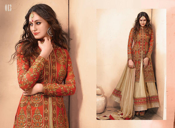 Ashvish Orange Silk Suit Set - SF03